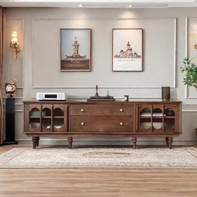 American style design sense solid wood TV cabinet