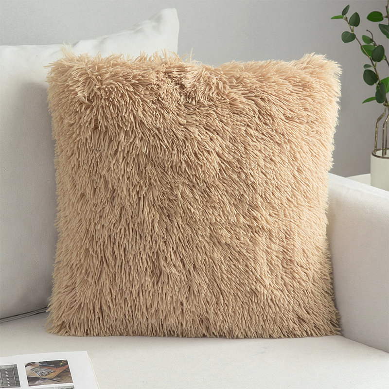 Throw Pillow, 18" x 18", Polyester, Light Brown