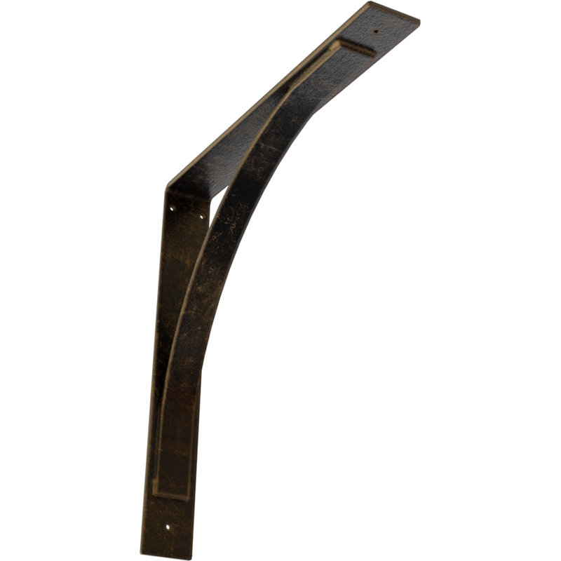 Support en acier Morris, Laiton antique, H 22 po x l 3 po x P 22 po