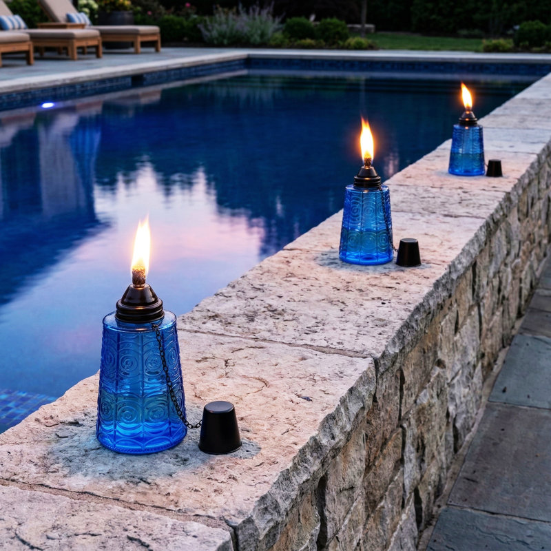 Torches Tiki Citronella, Bleu de cobalt