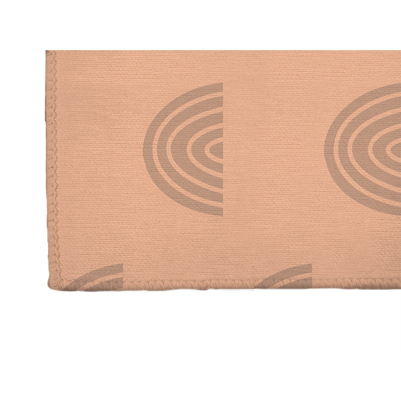 Bows Colorized Kids Play Mat, Rectangle 2' x 3', Peach/Orange/Ivory