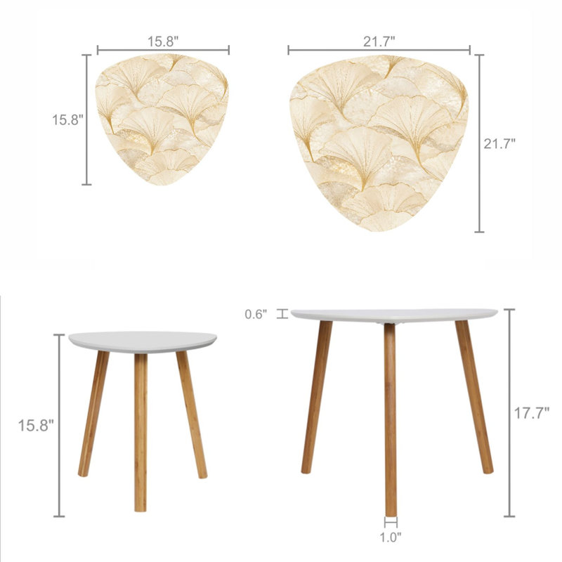 Ensemble de 2 tables basses gigognes Triangle