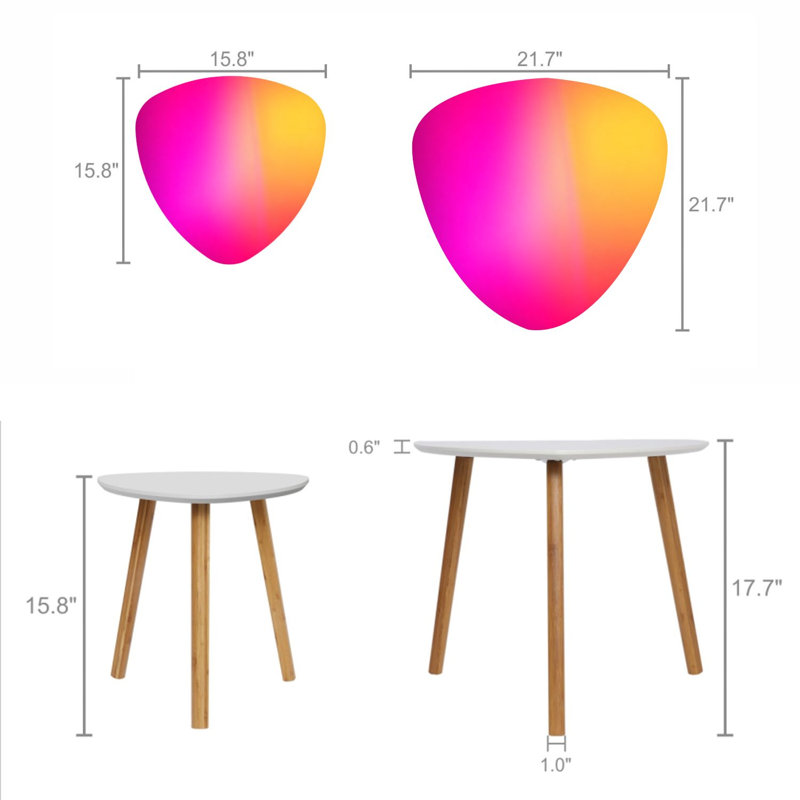 Ensemble de 2 tables basses gigognes Triangle