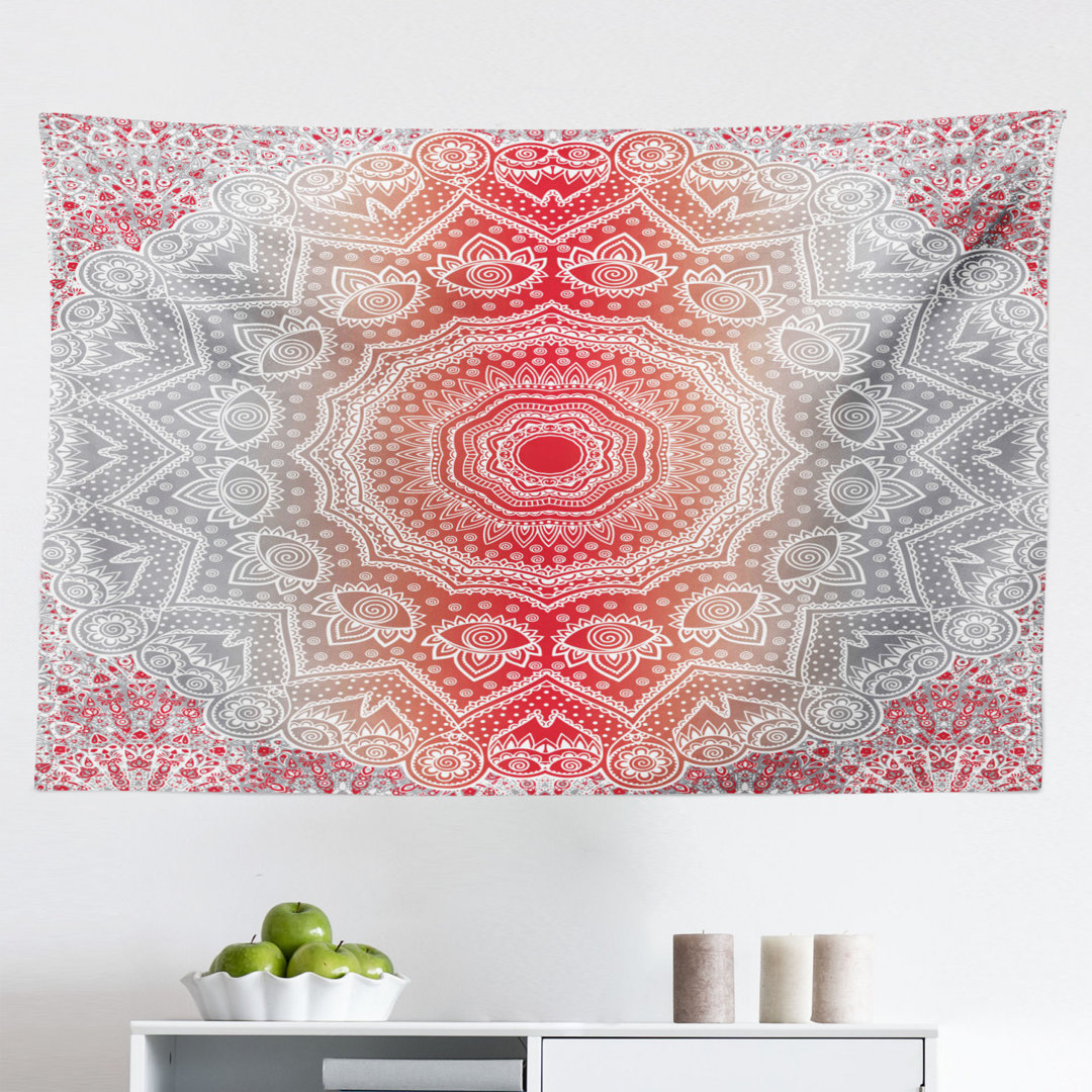 Wandbehang Eastern Ethnic Folk und Mystic Boho Ombre Mandala Art Design Illustration