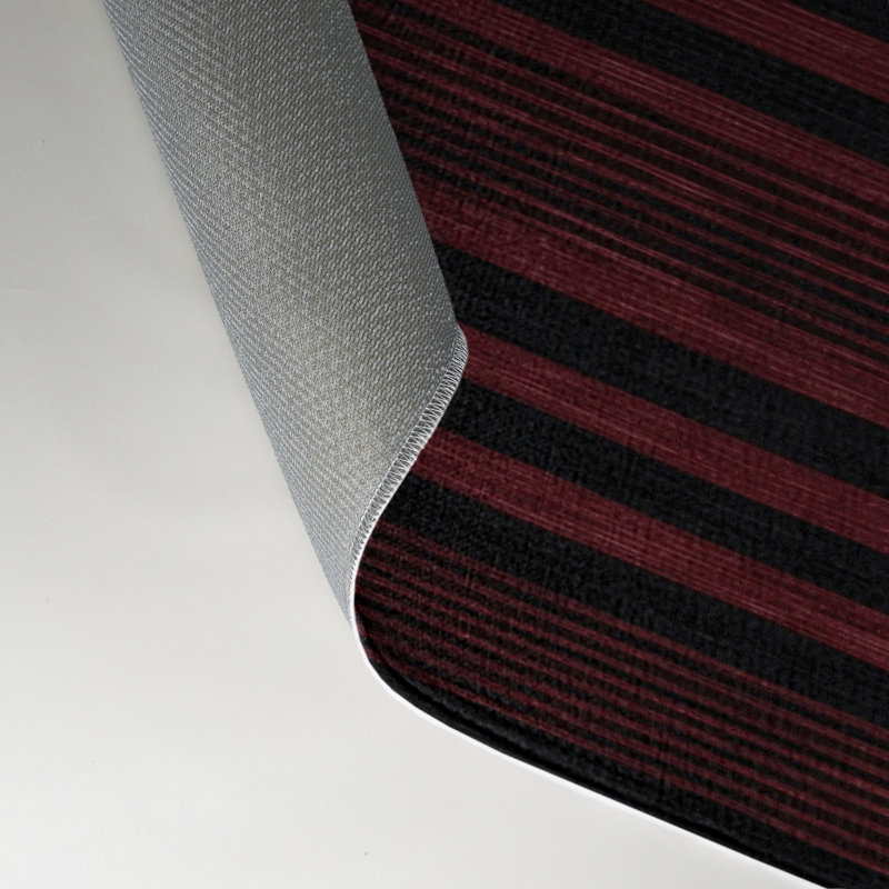 HorizontalStripes Black Indoor and Outdoor Area Rug, Rectangle 5' x 7'
