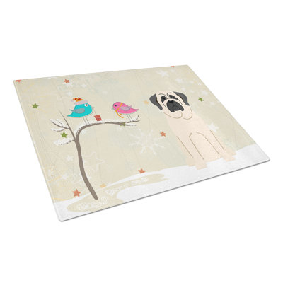 Caroline's Treasures Christmas Presents Glass Mastiff Cutting Board
