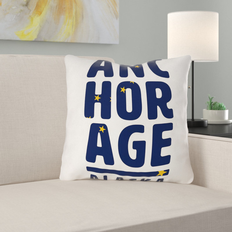 Coussin décoratif alaska "ancrage", 26 po x 26 po, Croisé en coton - intérieur