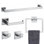 Ensemble d'accessoires de salle de bain 5 pièces, accessoires de salle de bain, fixation murale, acier inoxydable