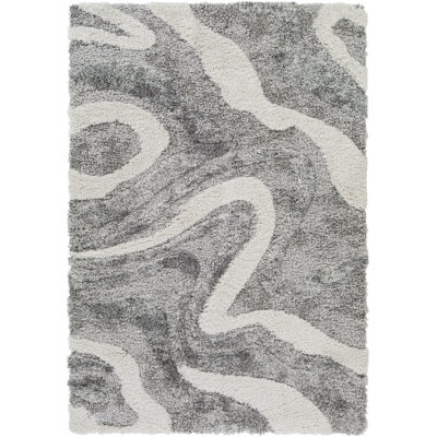 Dittman Machine Woven Abstract Gray Area Rug