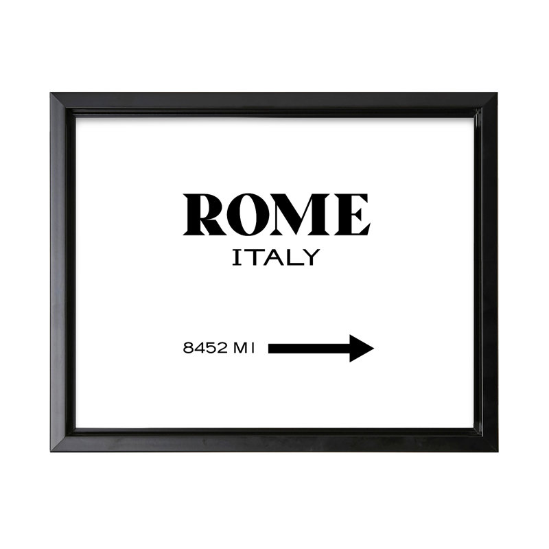 Signe de Rome, Italie, 11"H x 14"W, Canvas, Black Framed
