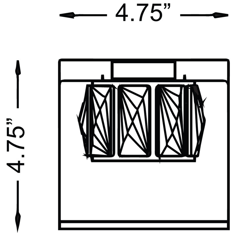 Ararinda - Crystal Vanity - Mirrored Stainless Steel Finish - Clear Crystal with Clear Glass Glass Shade