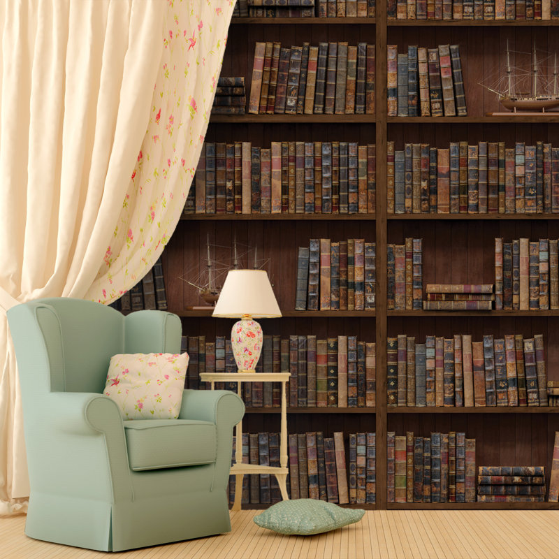Vintage Library 264cm x 170cm Peel and Stick Wall Mural