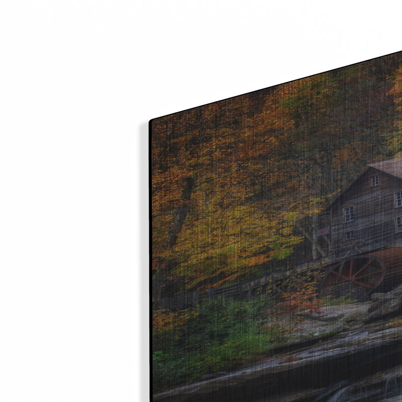 «Glade Creek Grist Mill» par Rick Berk, art mural en métal, H 36 po x l 24 po