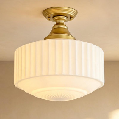 Suspension lumineuse Ashly 1 - Style école, en verre, pour îlot de cuisine, à intensité variable.