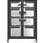 Meuble audio-vidéo de 35,8 po avec 4 tablettes réglables, structure en acier, roulettes et gestion des câbles pour organiser vos appareils multimédia