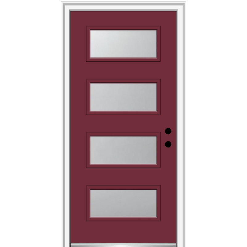 Celeste 32" x 80" Left-Hand Inswing Frosted Glass Fiberglass Front Door