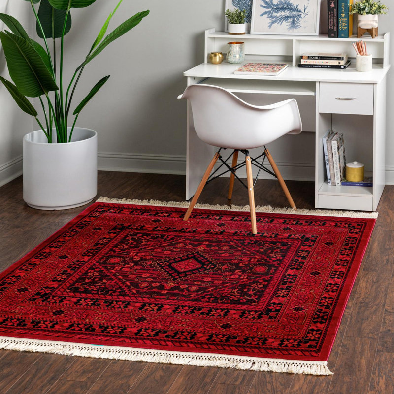 Tapis oriental rouge Amro, Square 6'1"