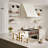 2-tier Wood and Metal Floating Shelves