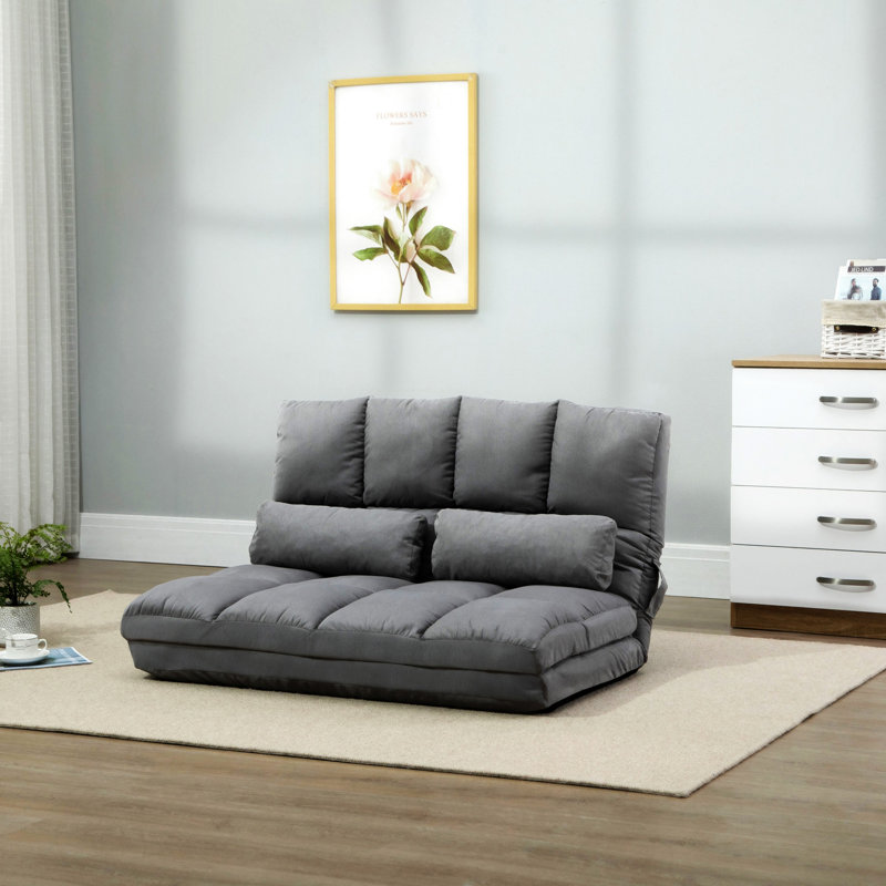 Fauteuil convertible, Tissu gris pâle, H 23,5 po x l 40,25 po x P 28,75 po