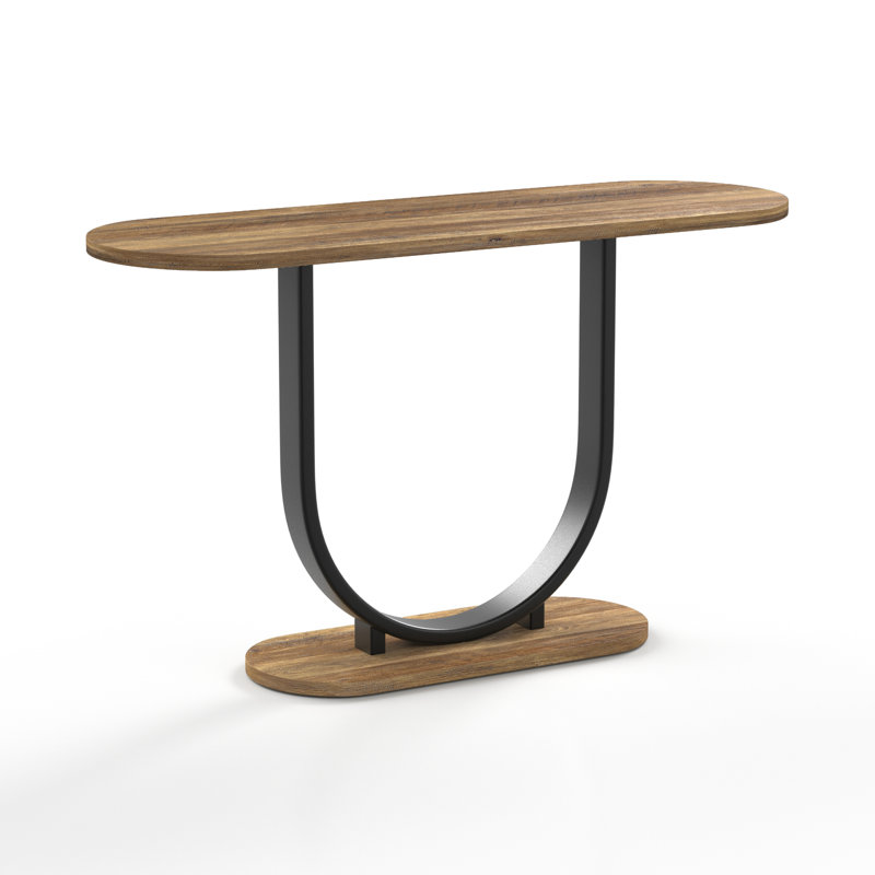 Purifoy Oval Sofa Table with U-Shaped Steel Base