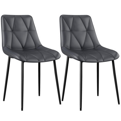 Dining Room Chairs, Set Of 2, Up To 200 Kg, Pu Upholstered Chairs, Metal Legs, Stable, Comfortable, Easy Assembly, Kitchen Chairs