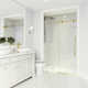Elan E-Class 52-56" W x 76" H Sliding Frameless Shower Door with 3/8" Clear Glass