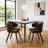 Modern PU Leather Dining Chair with Curved Backrest and Solid Wood Legs-622345890