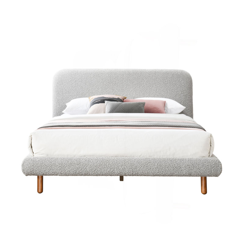 Grand lit Cleo Grey Boucle, Très grand lit