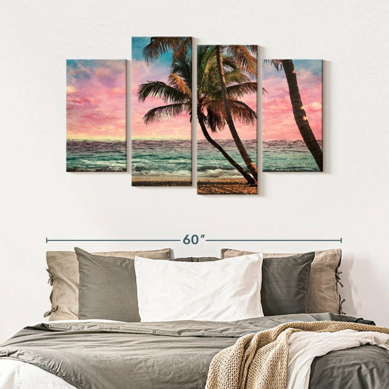 " Mesmerizing Beach " 4 - Pieces, 32" H x 52" W x 1.25" D