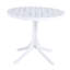 Table ronde moderne en plastique blanc - table de salle à manger intérieure / extérieure de 36 pouces et table basse, table de patio légère en polypropylène toutes saisons pour le jardin, la cour, la cuisine, le camping (blanc)