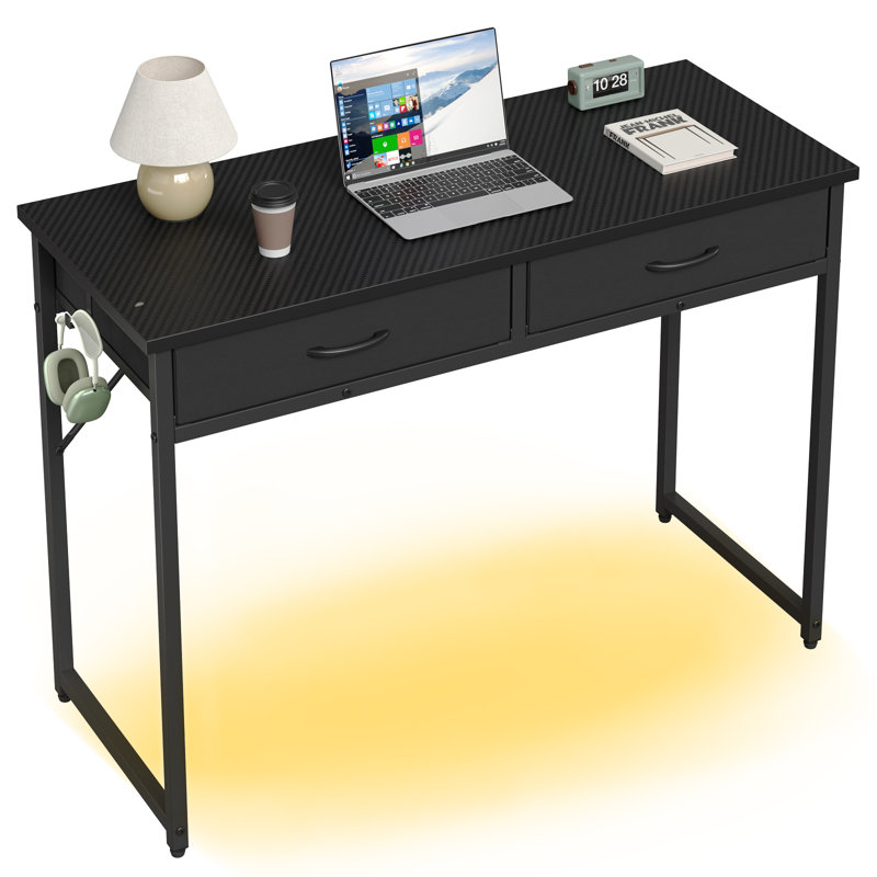 Metal Base Computer Desk, Black