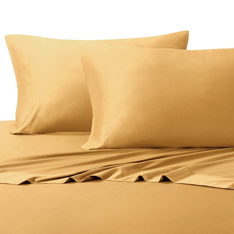 Egyptian Cotton Sateen Sheet Set, 800, Gold, Twin XL Sheet Set with Fitted Sheet