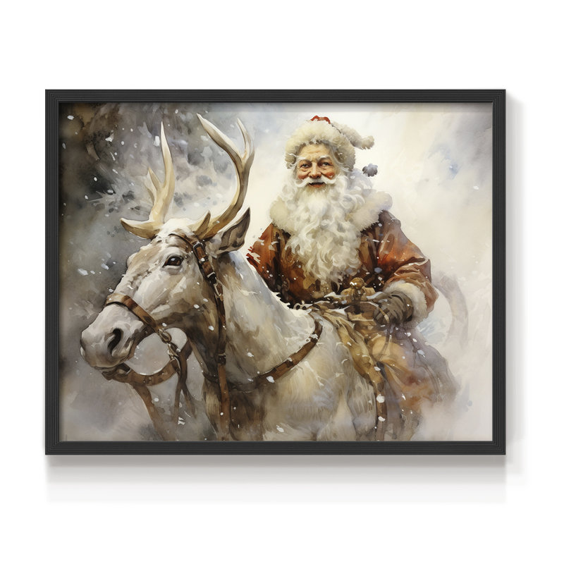 Art de Noël - CCLIV - Reproduction encadrée - Restickable, H 8 po x l 10 po, Noir, noir, noir, noir