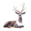 Cerf assis en mousse de velours
