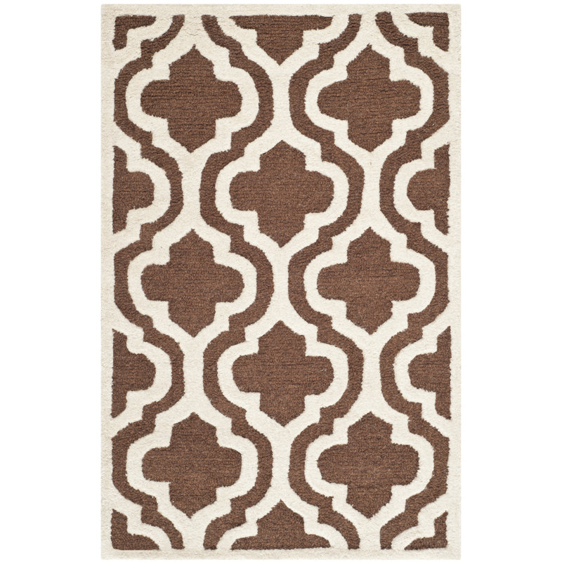Cannen Hand Tufted Wool Geometric Rug, Rectangle 2' x 3'