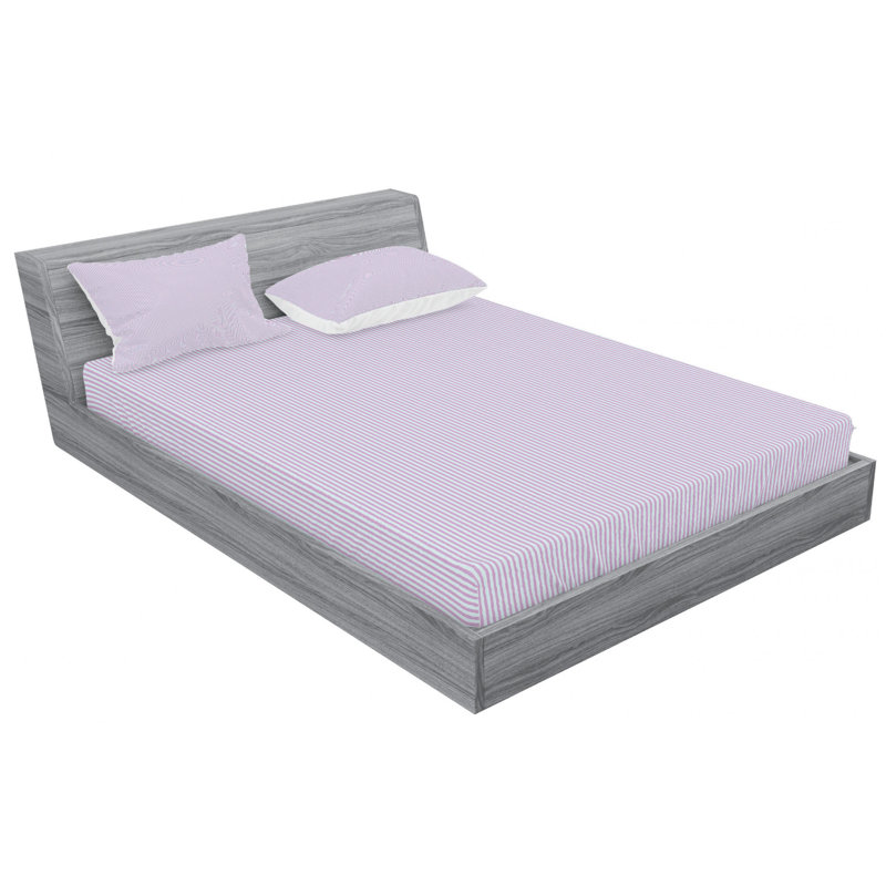 Microfiber Striped Sheet Set, Twin Sheet Set with Fitted Sheet, Lavender/Blue Stripe