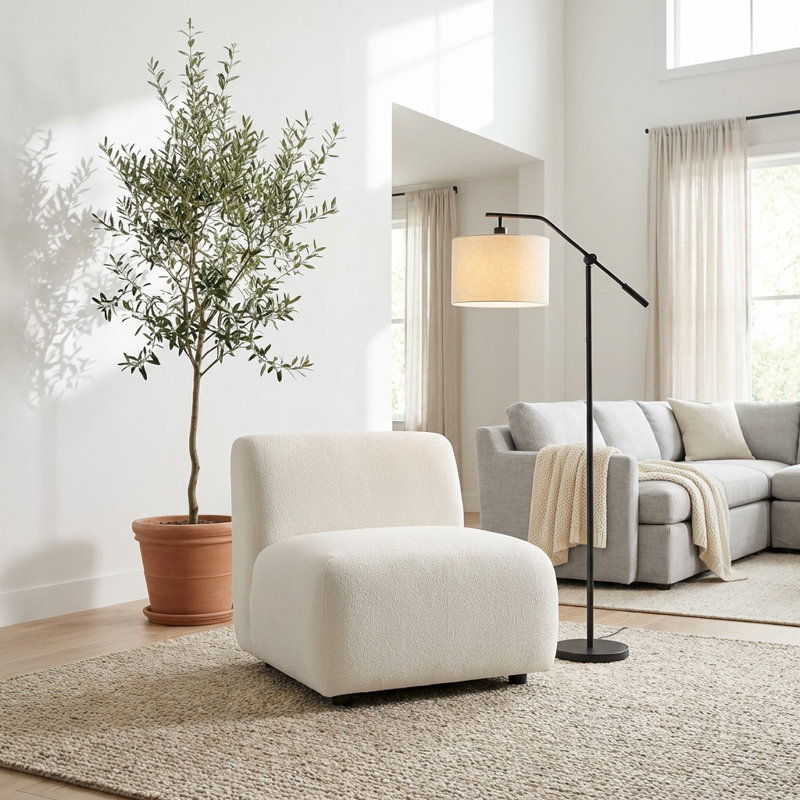 Chaise d'appoint rembourrée moderne avec design moelleux