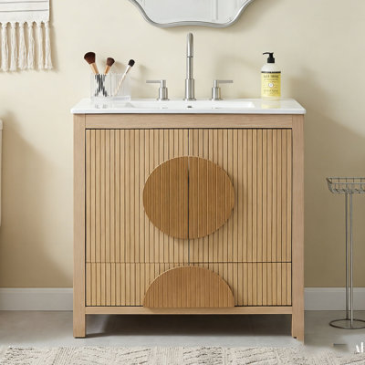 30 Inch Fluted Bathroom Vanity with Sink
