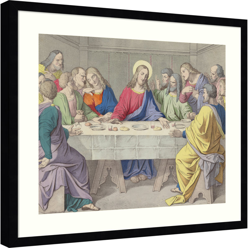 «Jesus Institute The Eucharist» par German School, reproduction d'art sur bois encadrée