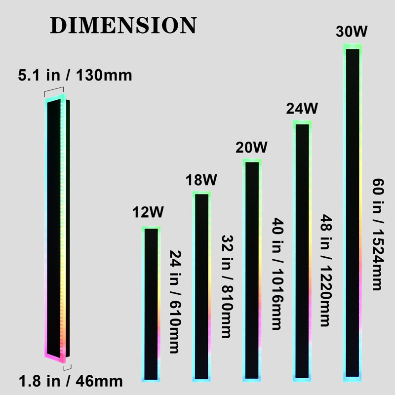 Modern Outdoor Light Fixture, Modern RGB Outdoor Wall Light 10%-100% Dimmable Long Outdoor Porch Lights Featuring Multiple Modes For Patio Entryway