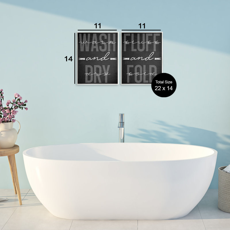 Ensemble de 2 plaques murales, "Laundry Laundry" en noir, design par Marcus Prime