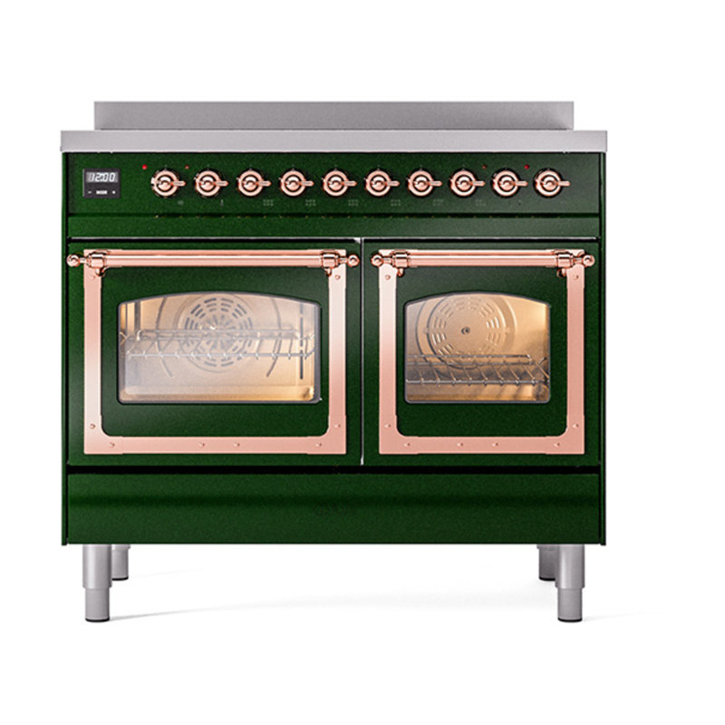 ILVE Nostalgie II Noblesse 40 in Induction Range, Emerald Green/Copper