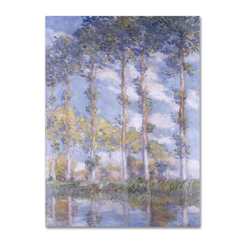 Art mural sur toile tendue - Claude Monet «The Poplars», art mural pour salon, chambre à coucher ou bureau - 10 x 19