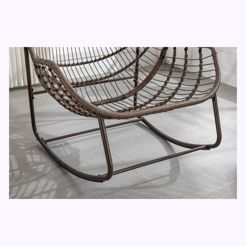 Chaise berçante d'extérieur en acier Alvan, Orange