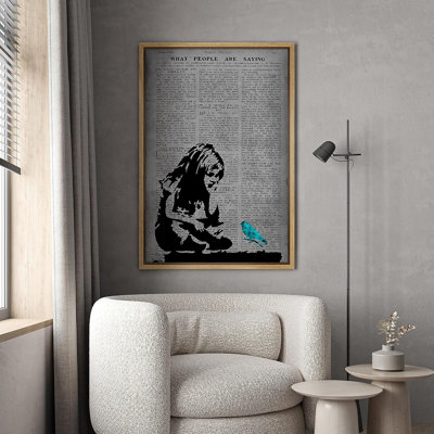 Journal Banksy Girl sur toile