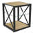 Set Of 2 Modern End Table Nightstand For Bedroom & Living Room, Tempered Glass & Natural Wood MDF Top , Industrial Style Side Table-2011887409