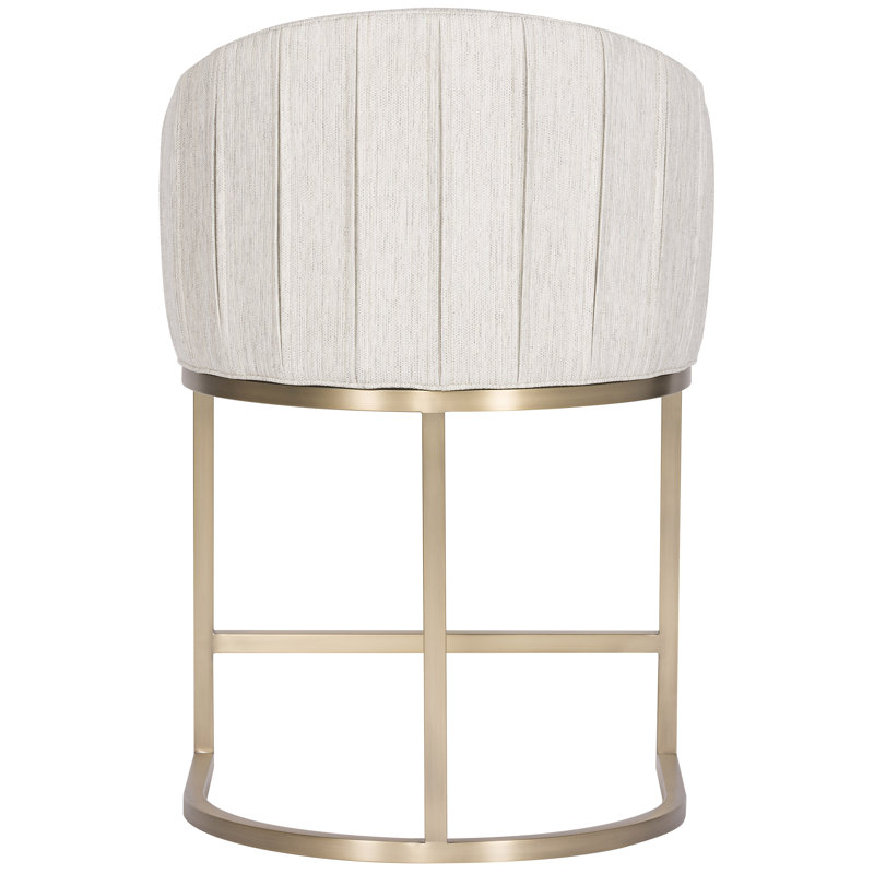 Make It Yours Satin Brass Metal Barrel Base Counter stool, Counter Stool (26" Seat Height), Satin Brass