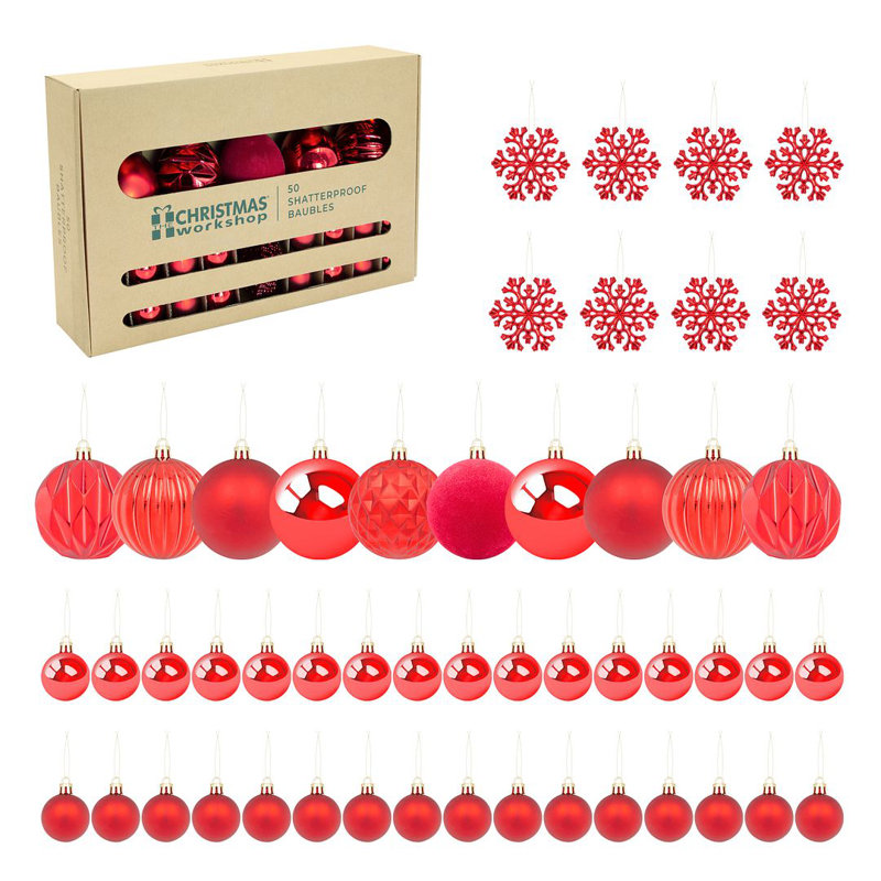 41cm Solid Colour Shatterproof Bauble, Red