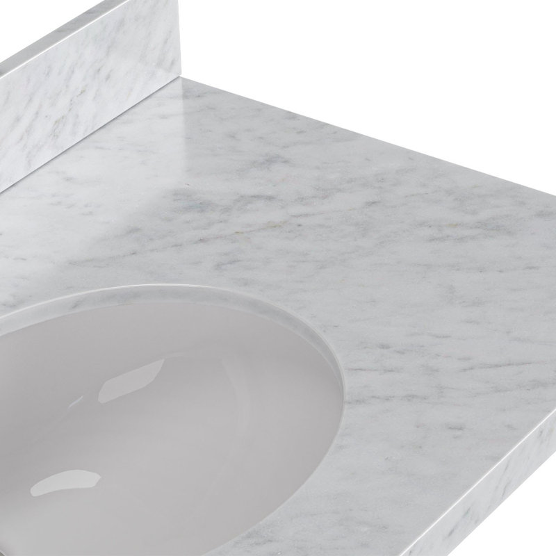 ARIEL HEPBURN 37 IN RIGHT OFFSET RECTANGULAR SINK VANITY 1,5 IN, Natural Oak, Oval, Left