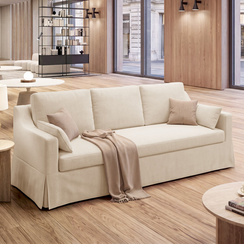 Canapé rembourré en lin 81 po , Beige